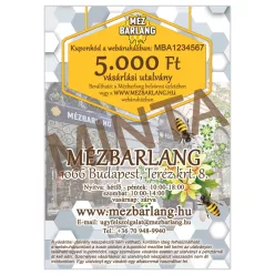 Mézbarlang vásárlási utalvány, 5000 Ft-os, digitális