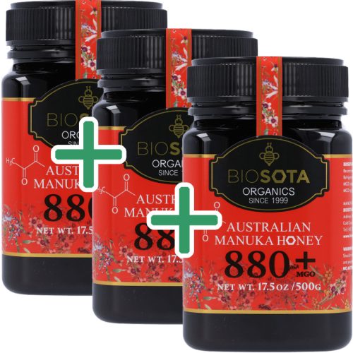 BIO Manukaméz MGO 880+ 3x500g (Biosota) - VIP Klub Termék