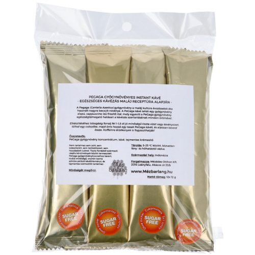 PEGAGA cukormentes gyógynövényes instant kávé 12db-os csomag (12x12g)