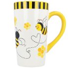 Porcelán méhecskés teásbögre 15cm  XXL (többféle minta)