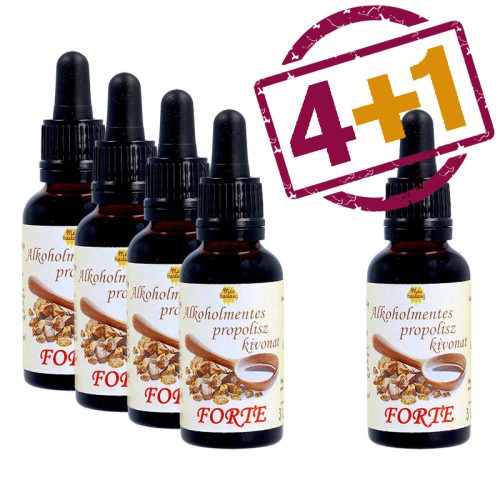 Propolisz tinktúra FORTE, alkoholmentes 30ml - 4+1 db (Mézbarlang) - VIP Klub Termék