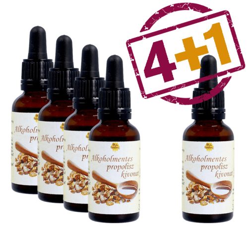 Propolisz tinktúra, ÉDES, alkoholmentes 30ml - 4+1 db (Mézbarlang) - VIP Klub Termék
