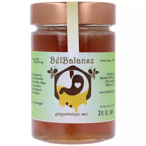 BélBalansz gyógynövény kivonatos bíborhere méz,  440 g (Mézbarlang)