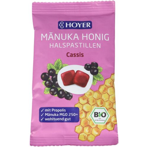 Bio MGO250+ Manukamézes torokpasztilla, feketeribizlivel és propolisszal - 30g (Hoyer)