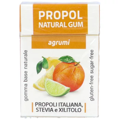Propoliszos Rágógumi (Propolgum), cukormentes, Citrusos - 25g (Kontak)