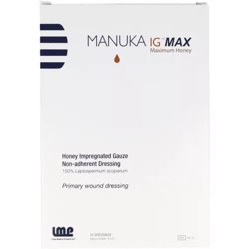 Manuka mézes IG-MAX impregnált géz - 1db -10cm x 12,5cm (LMP-Medihoney)