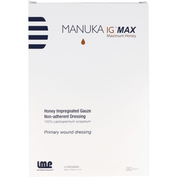 Manuka mézes IG-MAX impregnált géz - 1db -10cm x 12,5cm (LMP-Medihoney)
