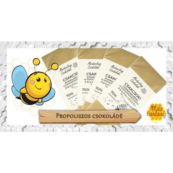 Csakcsoki étcsokoládé mézzel és propolisszal 70g (Mézbarlang)