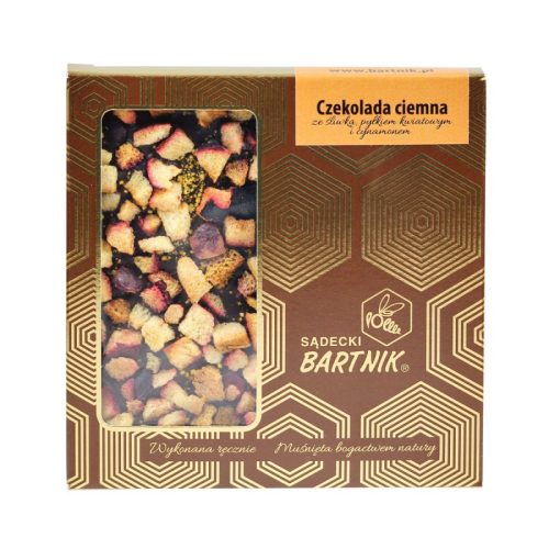 Belga étcsokoládé szilvával, virágporral és fahéjjal - 85g 