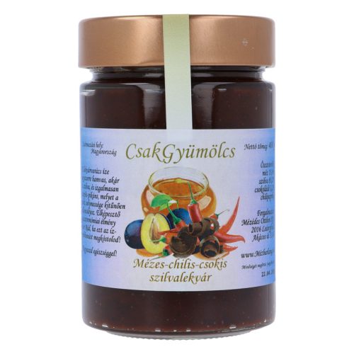 CsakGyümölcs Mézes Chillis Csokis Szilva lekvár 400g (Mézbarlang)