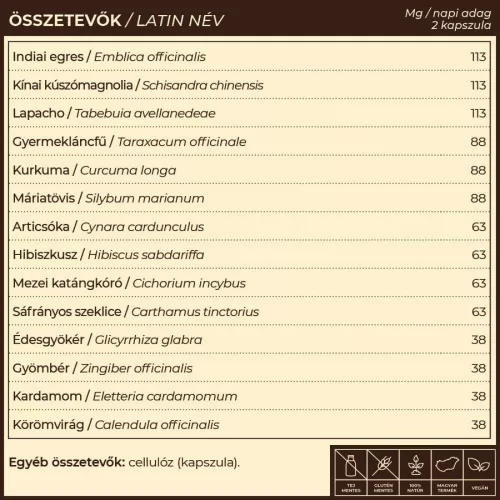 LIVR májtisztító- és regeneráló gyógynövény-komplex (Myrobalan)