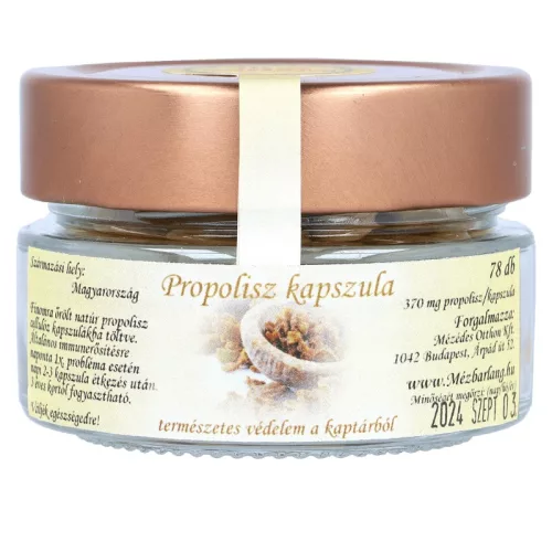 Propolisz kapszula, natúr, 78 db, 370 mg/db (Mézbarlang)