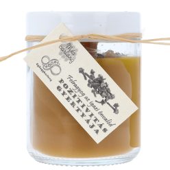   Pozitivitás gyertyája - üveges méhviaszgyertya ásványokkal és illóolajjal 385g (Mézbarlang)