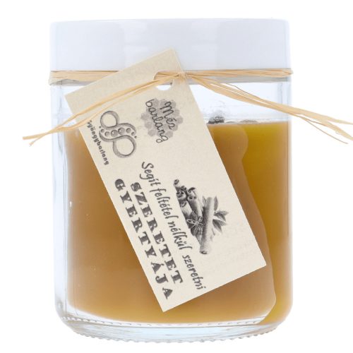 Szeretet gyertyája - üveges méhviaszgyertya ásványokkal és illóolajjal 385g (Mézbarlang)
