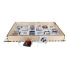 Ásványékszer Kollekció, ásványgyűjtemény, 24 db-os, műanyag dobozokban, fatartóban 