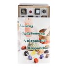 Figurás Ásványgyűjtemény, 24 db-os, műanyag dobozokban, fatartóban